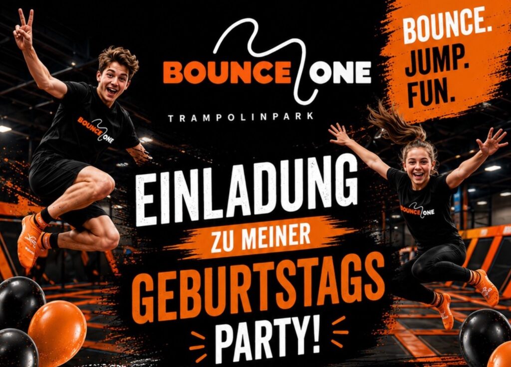 Bounce One Geburtstagseinladung